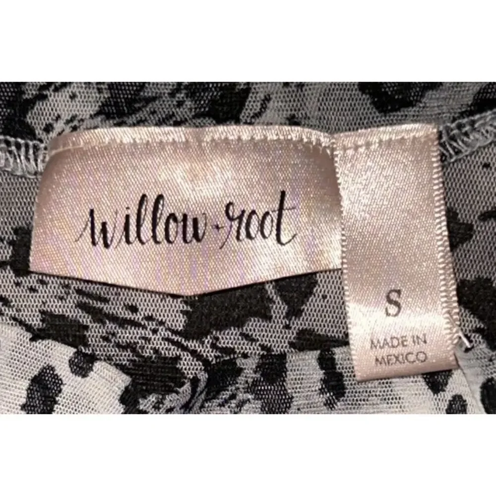 NWT Willow & Root Cheetah Print Sheer High Stretch Mesh Top Small